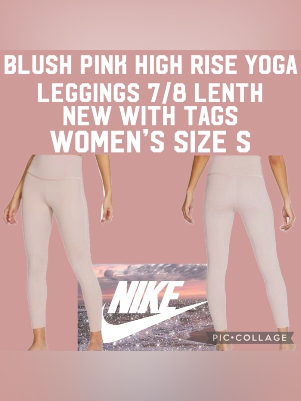 Nike High Rise Comfort Waist Yoga Leggings 7/8 Length Women’s Size S